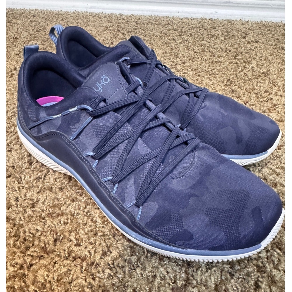 Ryka Fate Womens Walking Shoes Navy Blue Camo Sneakers Size 10 M Surround Fit